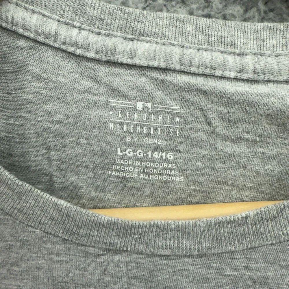 Detroit Tigers T-shirt Gray Youth Large 14-16 MLB Genuine Merch Official Tee NWT
